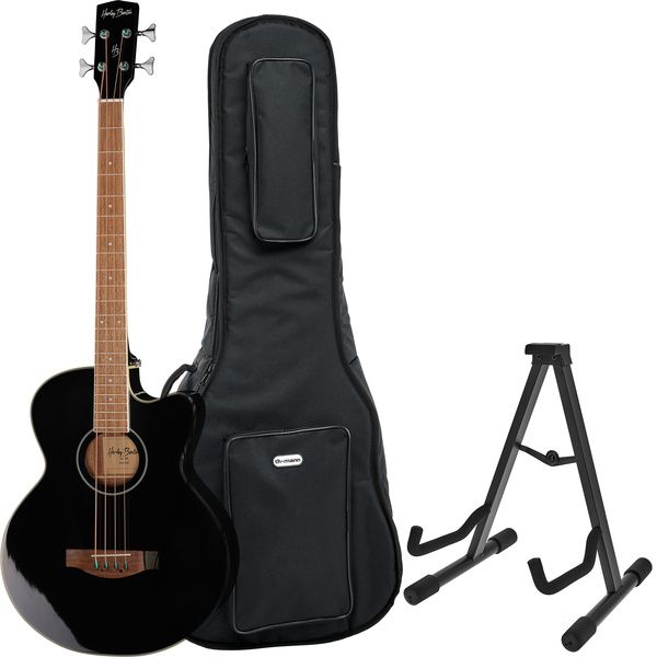 Harley Benton B-30BK Acoustic Bass Bundle