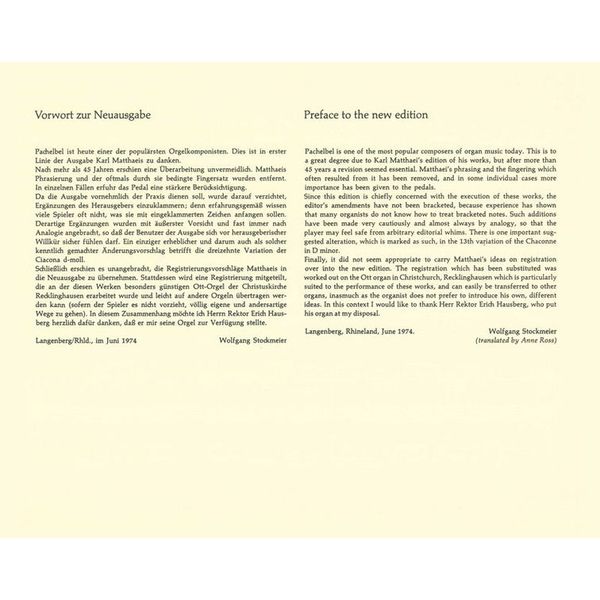 Brenreiter Pachelbel Orgelwerke 1