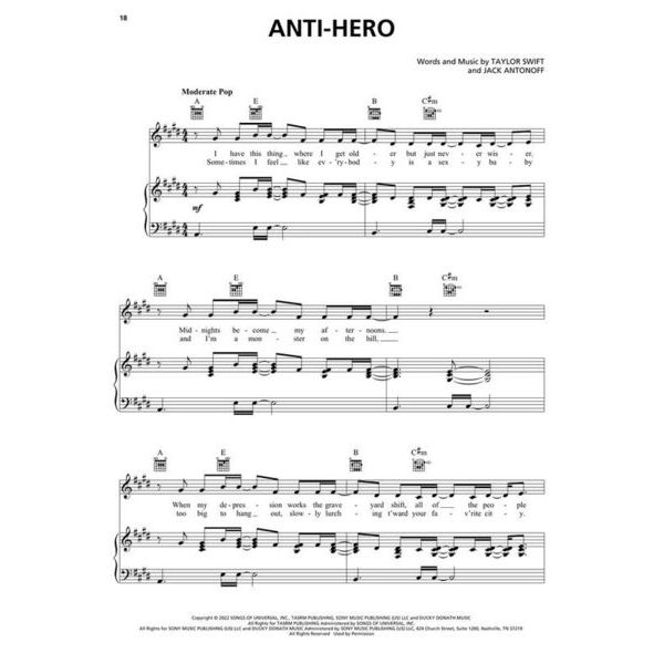 Hal Leonard Taylor Swift Midnights (3 AM)