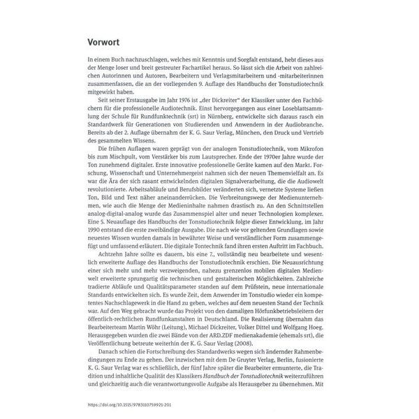 De Gruyter Handbuch der Tonstudiotechnik