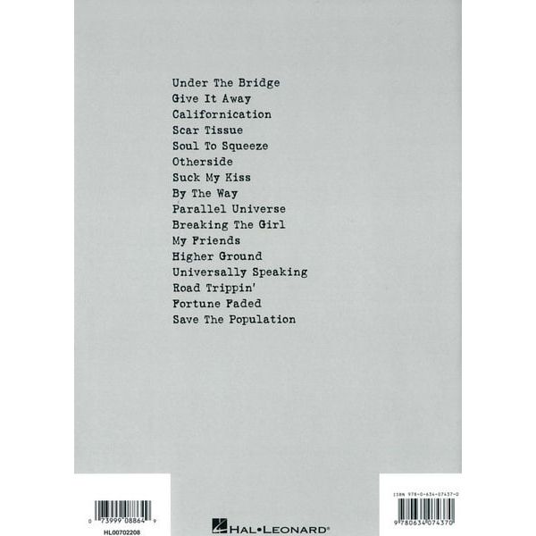 Hal Leonard Red Hot Chili Greatest Guitar