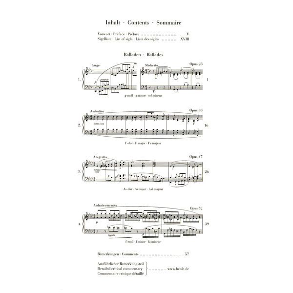 Henle Verlag Chopin Ballades