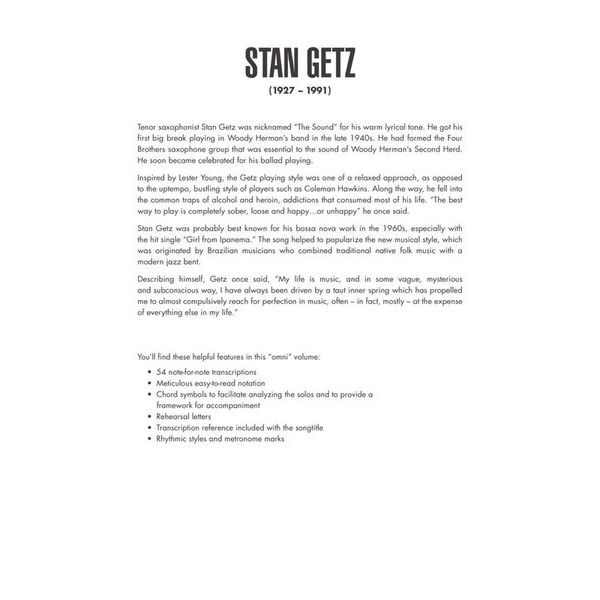 Hal Leonard Stan Getz Omnibook C