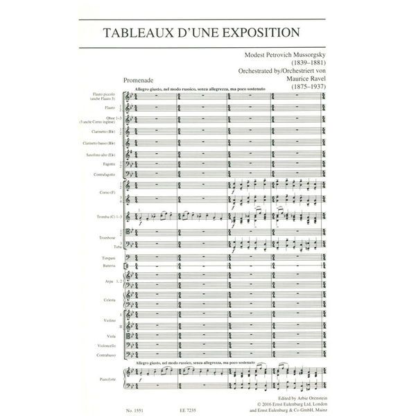 Edition Eulenburg Mussorgski Bilder Ausstellung