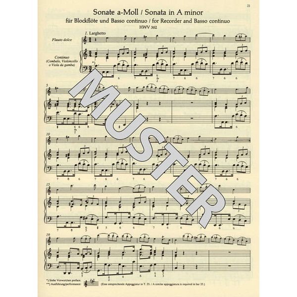 Brenreiter Hndel Elf Sonaten für Flöte