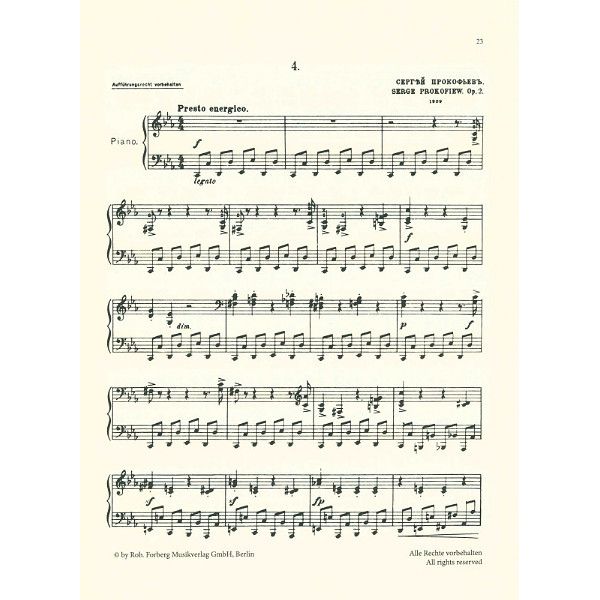 Robert Forberg Musikverlag Prokofjew 4 Etüden