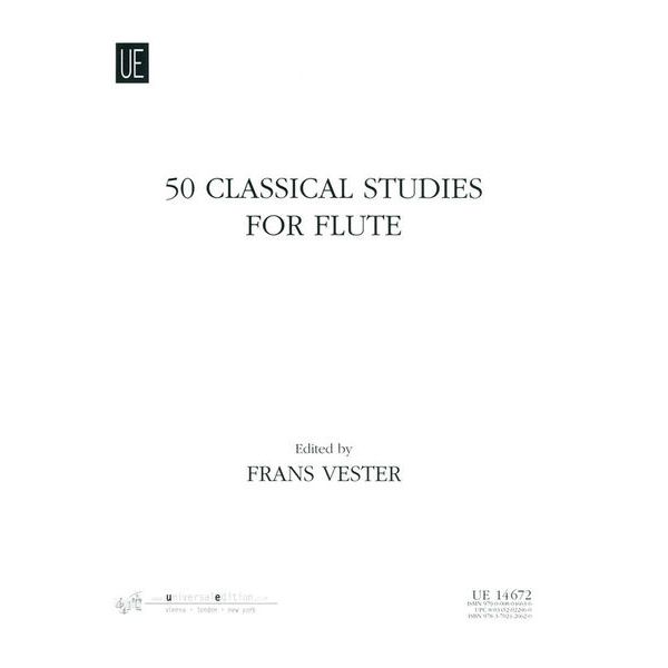 Universal Edition 50 Classical Studies For Flute