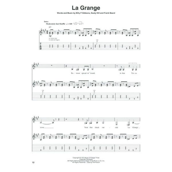 Hal Leonard Guitar Play-Along ZZ Top