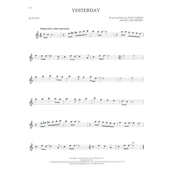 Hal Leonard 101 Popular Songs Alto Sax