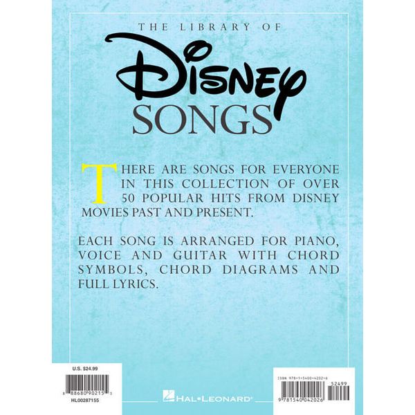 Hal Leonard Library of Disney Songs Piano