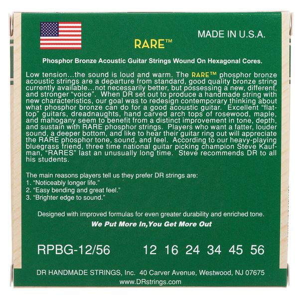 DR Strings Rare Acoustic RPBG-12/56