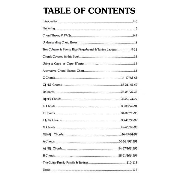 Cabot Books Publishing Tres Cubano Chord Bible