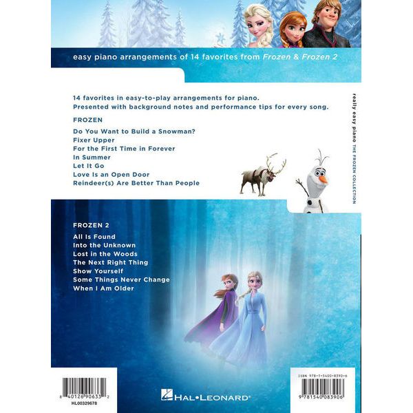 Hal Leonard Really Easy Piano Frozen Coll