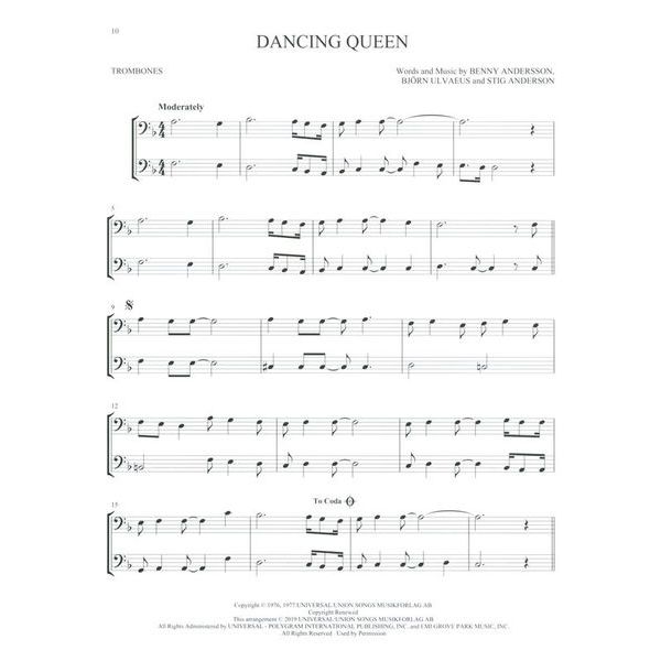 Hal Leonard Pop Classics For Two Trombones