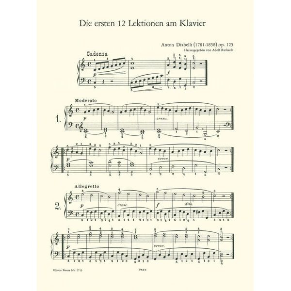 Edition Peters Diabelli Erste 12 Lektionen