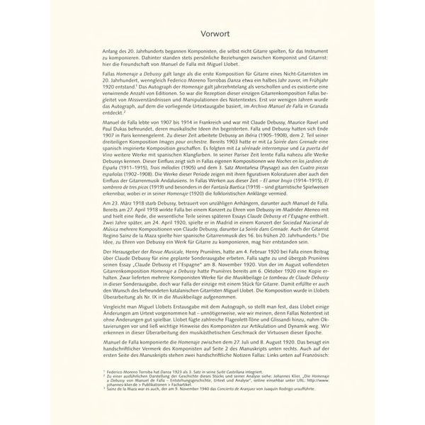 Schott De Falla Homenaje a Debussy