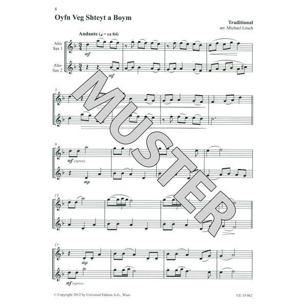 Universal Edition Klezmer Saxophone Duets