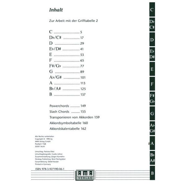 AMA Verlag Gitarrengrifftabelle