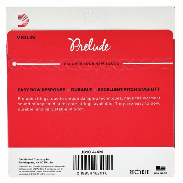 Daddario J810-4/4M Prelude Violin
