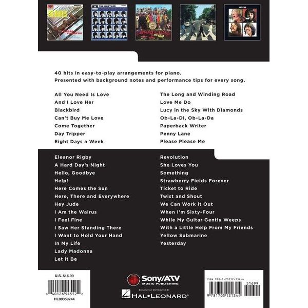 Hal Leonard Really Easy Piano Beatles