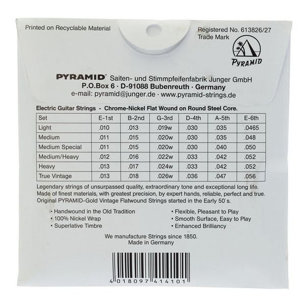 Pyramid Gold Medium/Heavy Flatwound