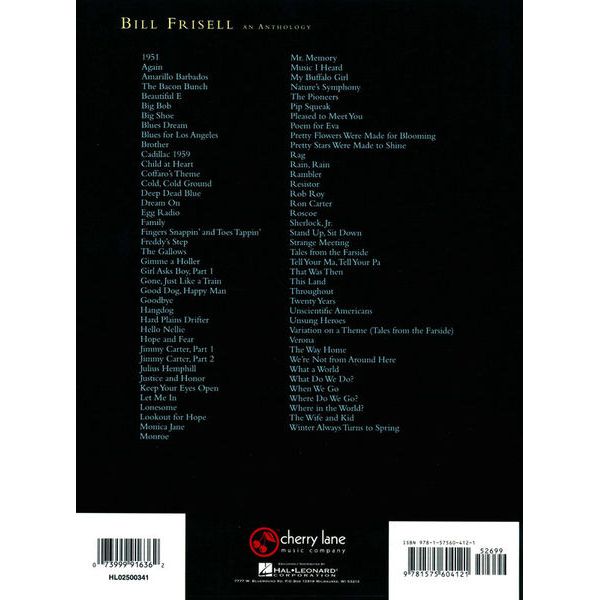 Hal Leonard Bill Frisell An Anthology