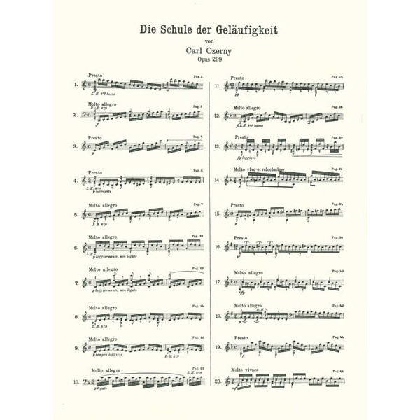 Edition Peters Czerny Schule der Gelufigkeit