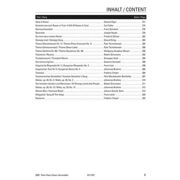 Hage Musikverlag Piano Classic Intermediate