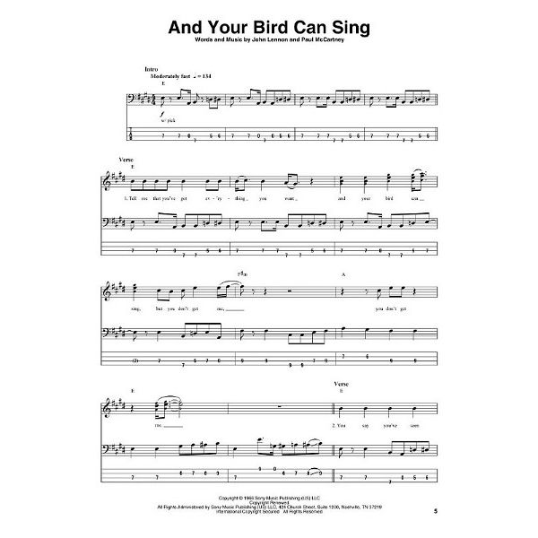 Hal Leonard Beatles Bass Tab Anthology