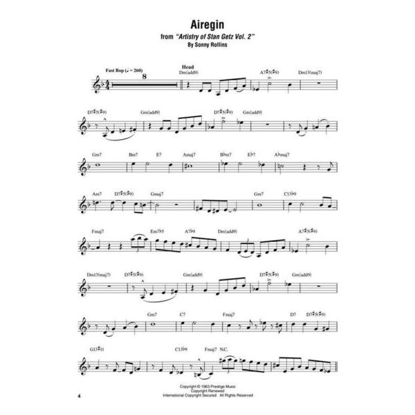 Hal Leonard Stan Getz Omnibook Eb