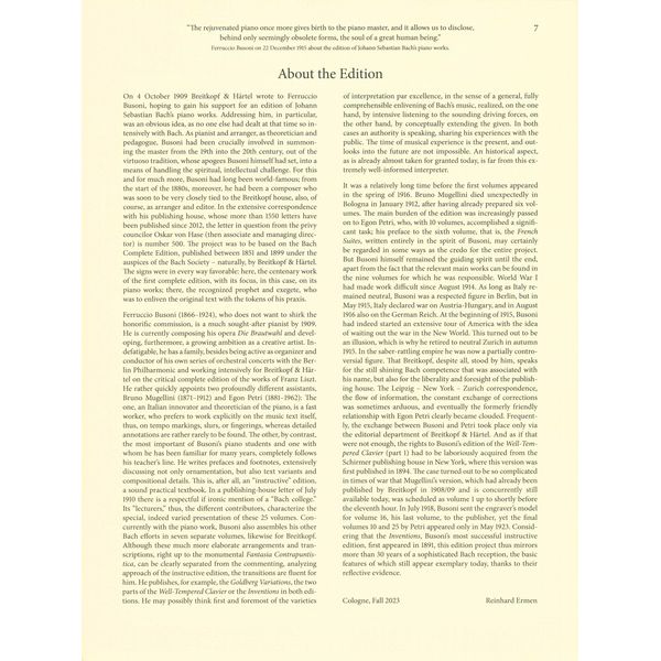 Breitkopf & Hrtel Bach/Busoni Wohltemperiert 1/1