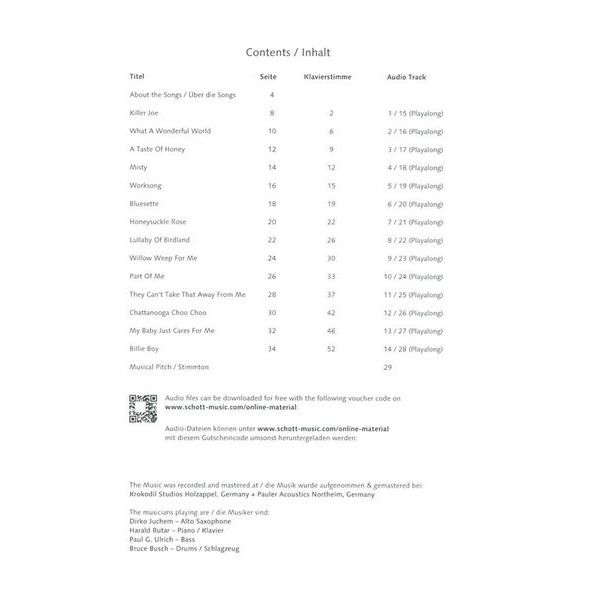 Schott Jazz Standards Alto Sax