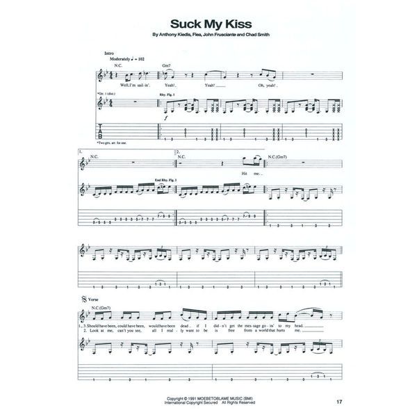 Hal Leonard Red Hot Chili Blood Guitar