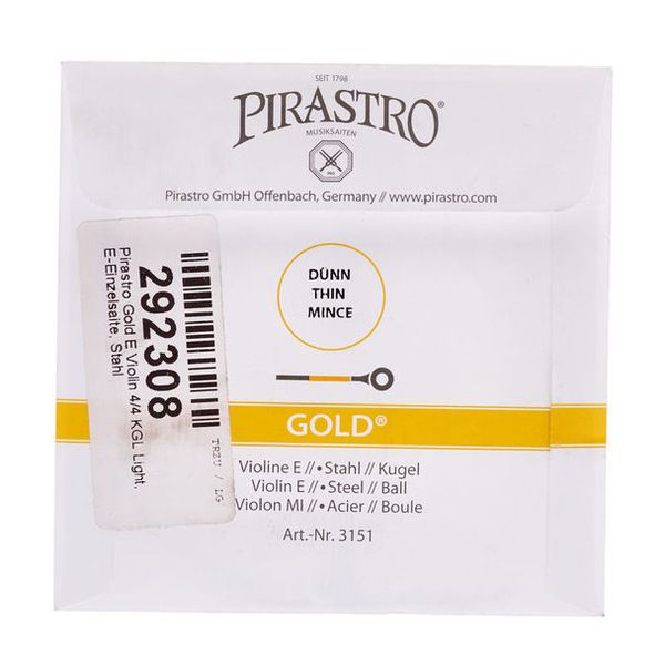 Pirastro Gold E Violin 4/4 KGL Light