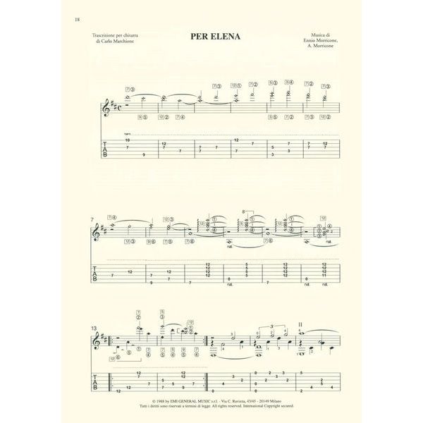 Edition Carisch Ennio Morricone For Guitar