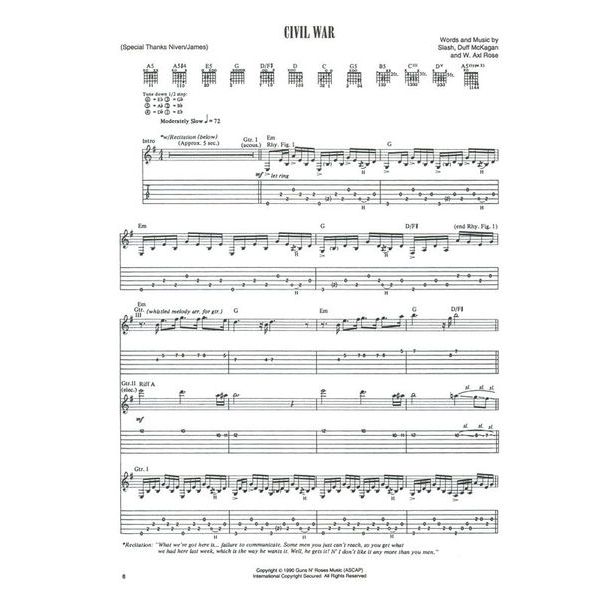 Cherry Lane Music Company Guns N'Roses Use Your 2