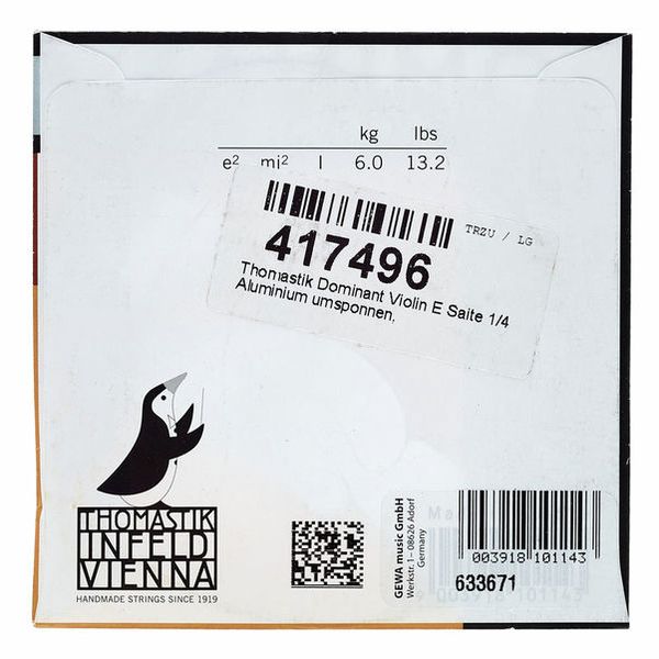 Thomastik Dominant Violin E String 1/4