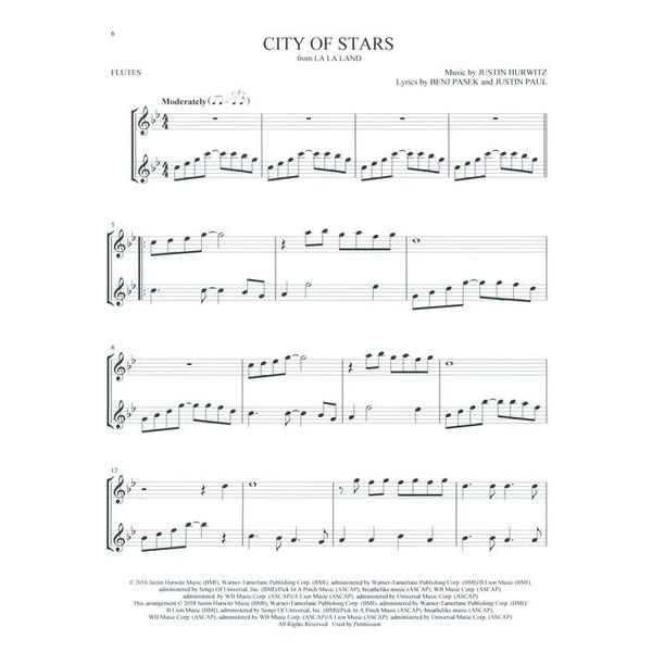 Hal Leonard Movie Songs For Two Flutes