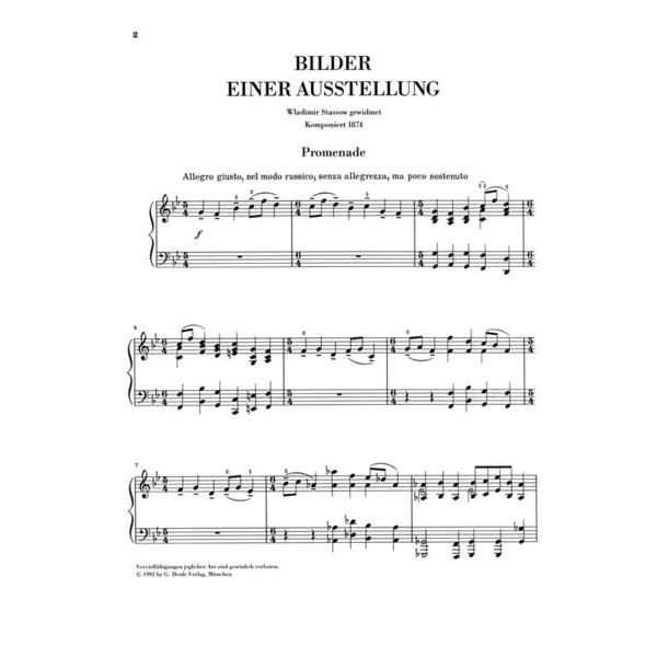 Henle Verlag Mussorgski Bilder Ausstellung