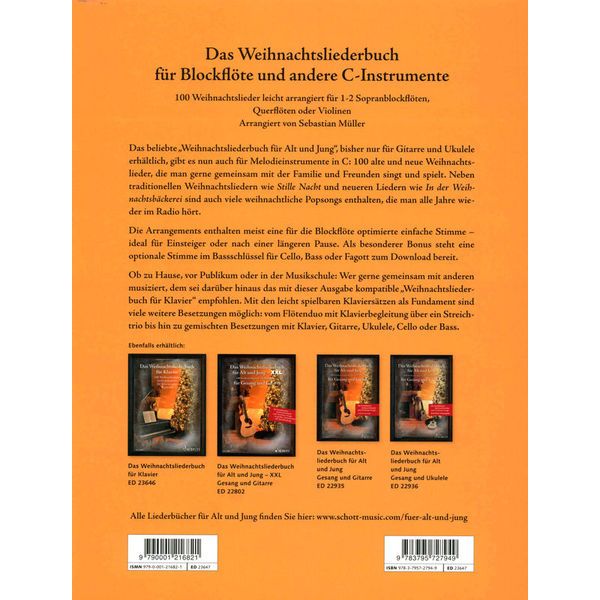 Schott Weihnachtslieder Blockflöte