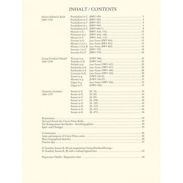 Wiener Urtext Edition Bach �Hndel �Scarlatti