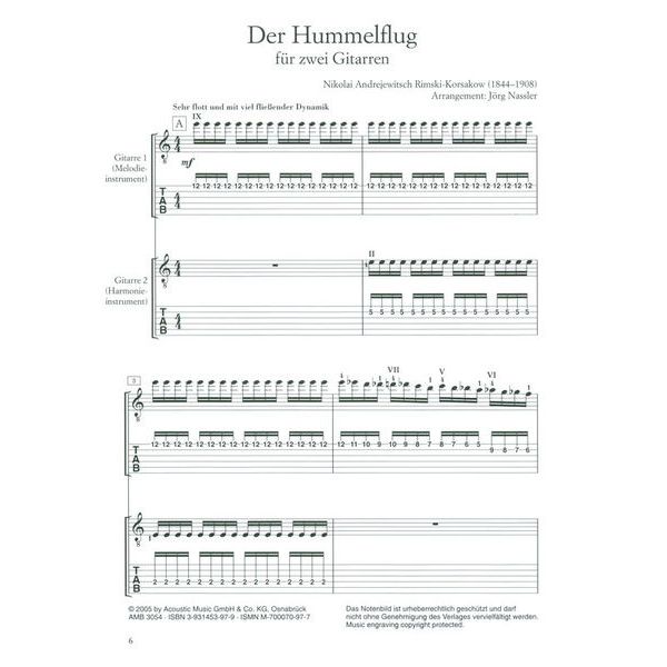 Acoustic Music Books Rimski-Korsakow Hummelflug