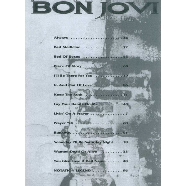 Music Sales Bon Jovi Cross Road Guitar