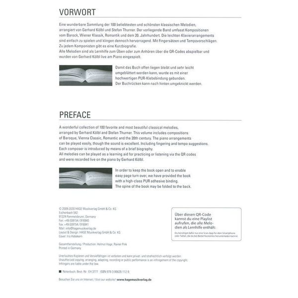 Hage Musikverlag Piano Classic Easy