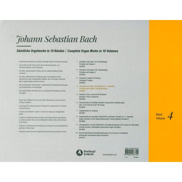Breitkopf & Hrtel Bach Smtliche Orgelwerke 4