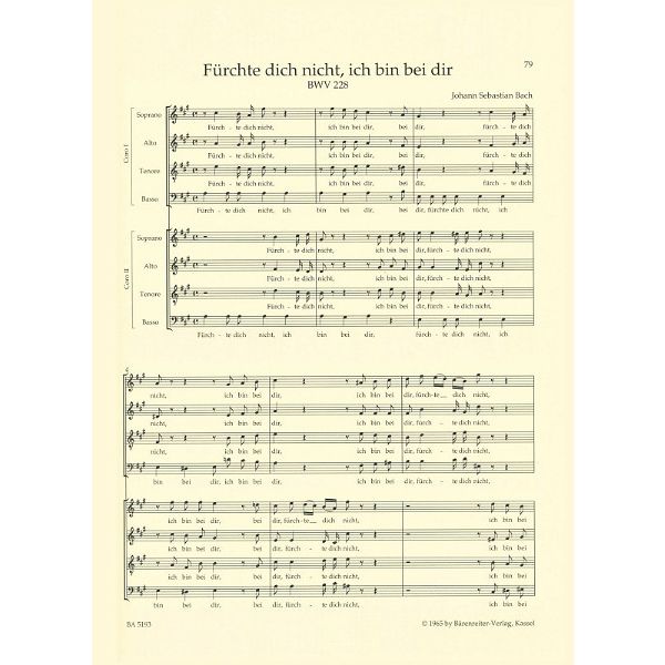 Brenreiter Bach Motetten BWV 225-230