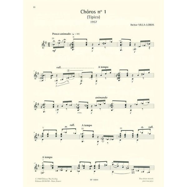 Editions Max Eschig Villa-Lobos Choros No. 1