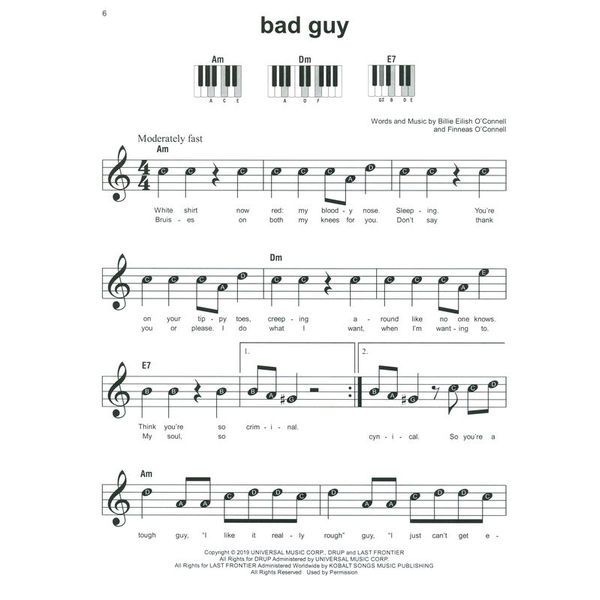 Hal Leonard Billie Eilish Super Easy Piano