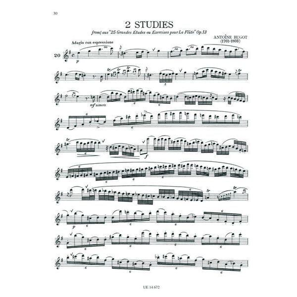 Universal Edition 50 Classical Studies For Flute