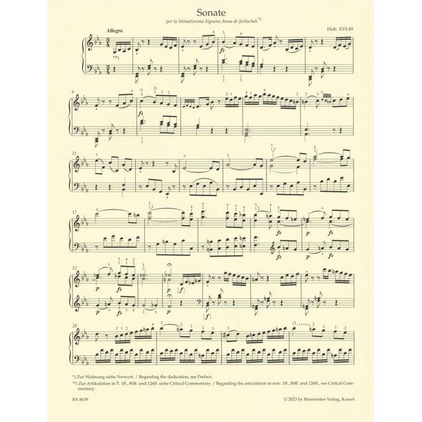 Brenreiter Haydn Klaviersonate Es-Dur